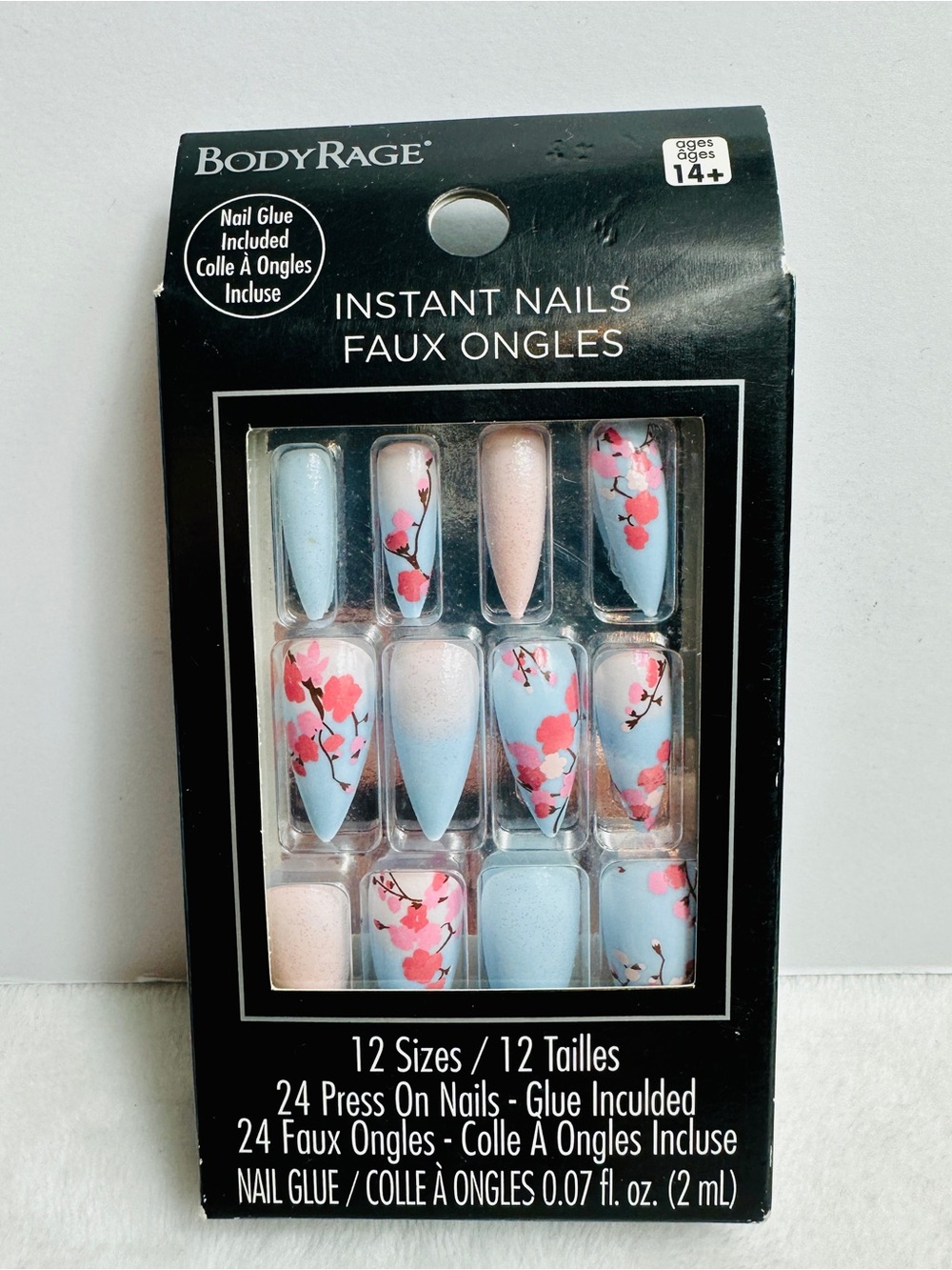 Spencer’s Body Rage Press on nails Cherry Blossoms 24 pack | 12 sizes NEW